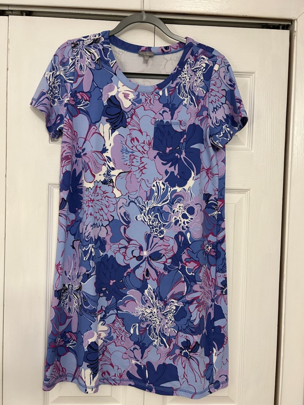 Talbots Blue, Lavender & Pink Floral Print dress